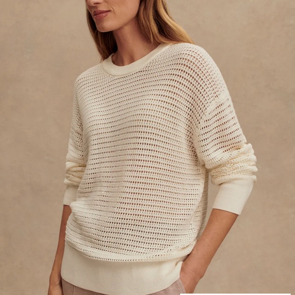 Varley Tops - Varley Kershaw Knit Sweater in Egret